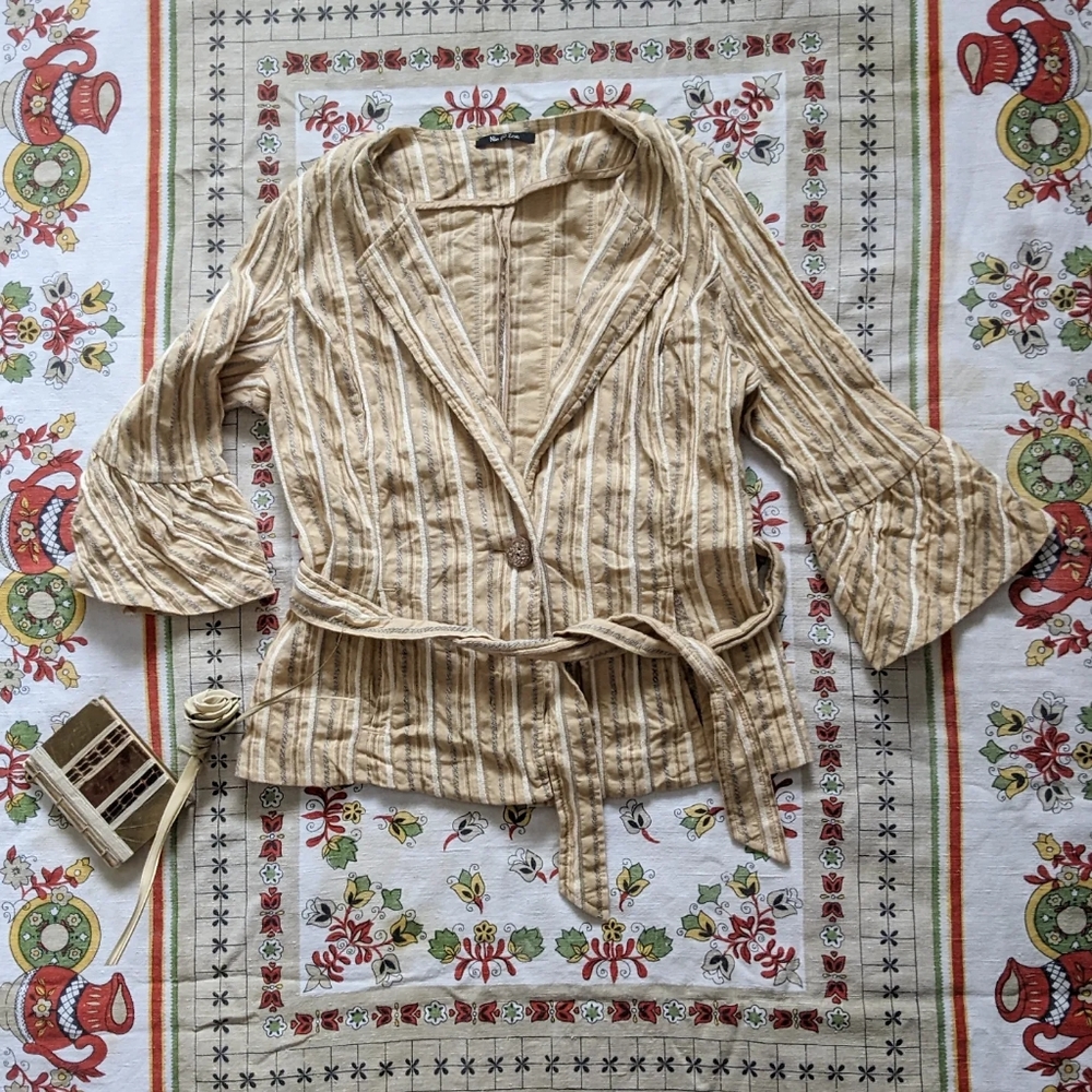 Seersucker wrap top
